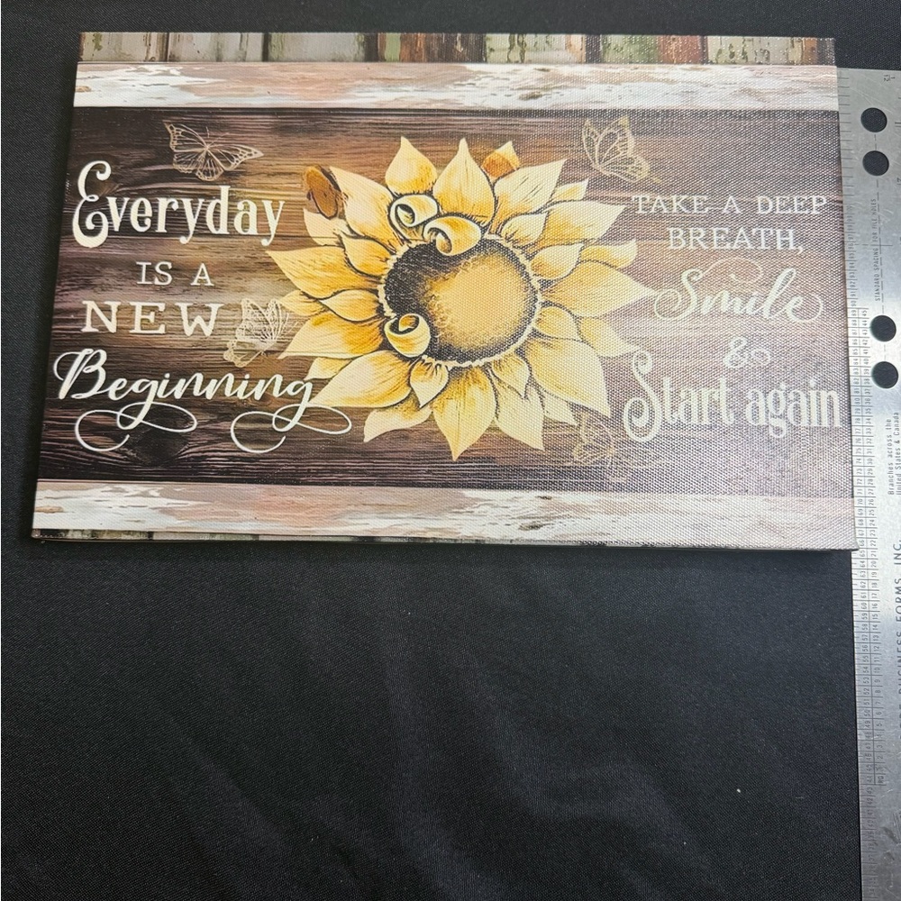 Sunflower Wall Art with Inspirational Quote - Picture 2 of 2